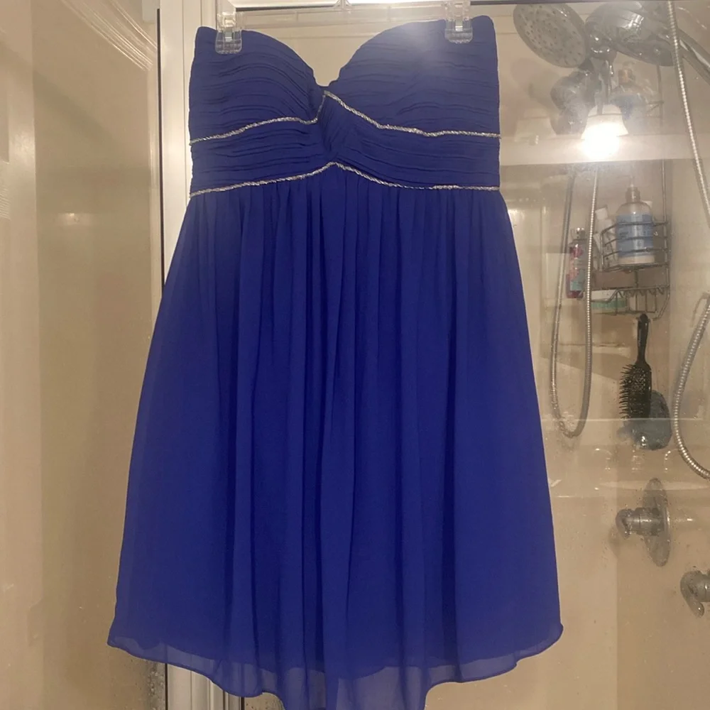 Blue strapless formal dress - Picture 1 of 2